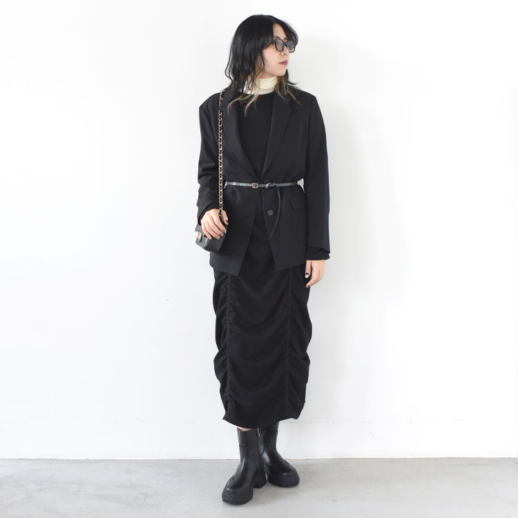 anuke ギャザースウェットワンピース　黒38 SALE 20％OFF】anuke（アンヌーク）/Gather Sweat Onepiece ギャザー