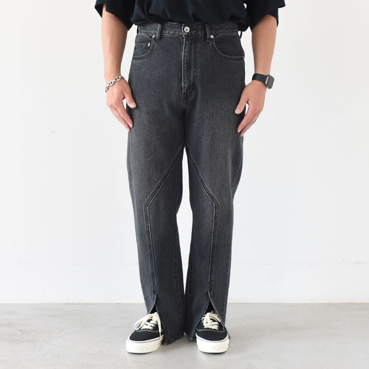 マインデニム オールドパーク コラボ 再構築 リメイク ブラックデニムパンツ MINEDENIM（マインデニム）の「OLDPARK×MINEDENIM/オールド