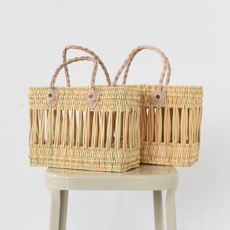 【SALE 30％OFF】KECH LeS ESSENTIELS（ケッシュ ル エッセンシャル）/BRAID HANDLE SMALL SQUARE BASKET ブレイドハンドル スモールスクエアバスケット/KBG-2330【返品交換不可】