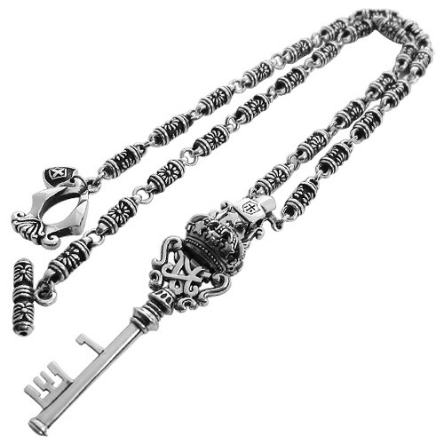 記念日 誕生日 クリスマス プレゼント ギフト 男性 彼氏 Binich ビニッチ ビックキークラウンペンダント ネックレス メンズ シルバー925 アクセサリー 鍵 シルバーペンダント