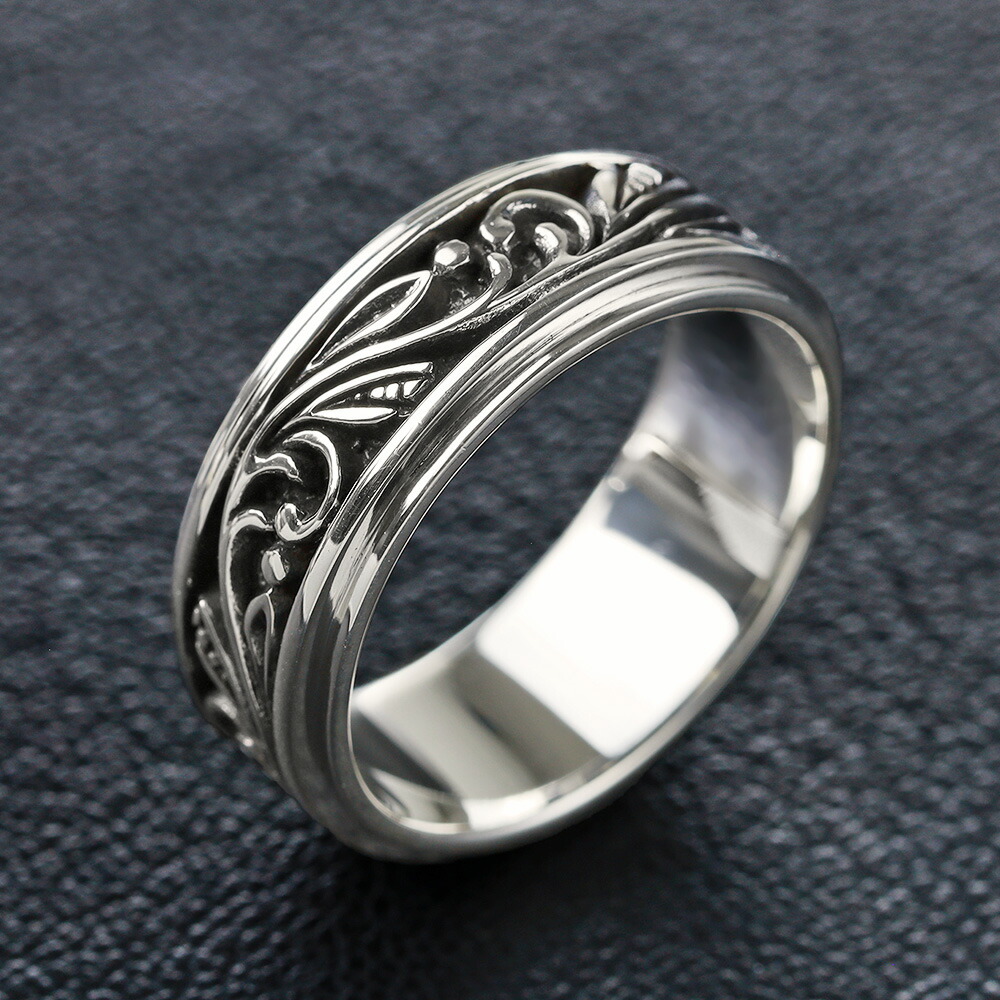 SALE10％OFF！さらに割引クーポン Binich(ビニッチ) 【有料刻印可能】ナチュラル アラベスク リング メンズ 指輪 唐草 シルバー925 アクセサリー レリーフ 模様[シルバーリング]