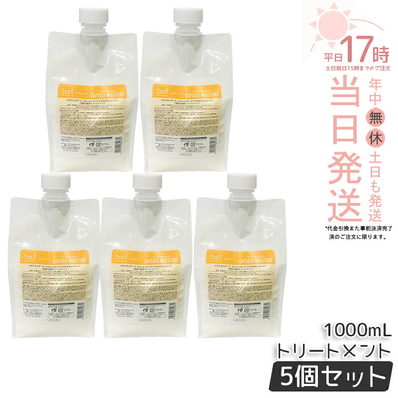 【5個セット】ルベル ジオスタンダード スキャルプ＆ヘア カプセルモイスチャー 1000ml 詰替用 詰替え 詰め替え用 レフィル 頭皮 髪用トリートメント lebel THEO ヘアケア ヘアトリートメント ダメージ補修 ツヤ ホームケア 国内正規品 送料無料