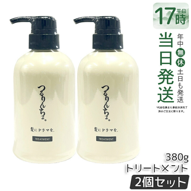 【2本セット】つるりんちょ トリートメント 380g 本体 髪にドラマを 縮毛矯正 熱処理メニュー用 パサつき 広がり 癖毛 ホームケア 熱ダメージ カラーダメージ 美容院 美容室 正規品 送料無料