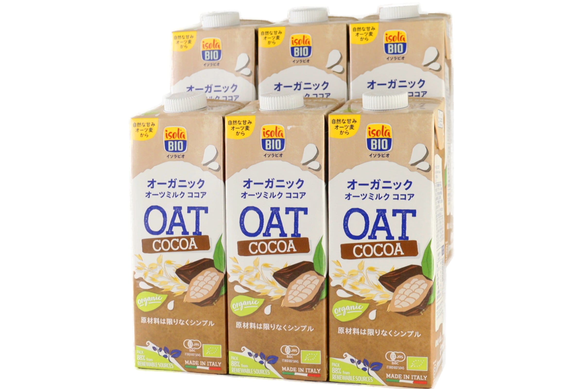 【楽天市場】オーガニック オーツミルク ココア 1000ml×6本 イソラビオ(isola BIO) 有機【ビオセボン公式】：ビオセボン