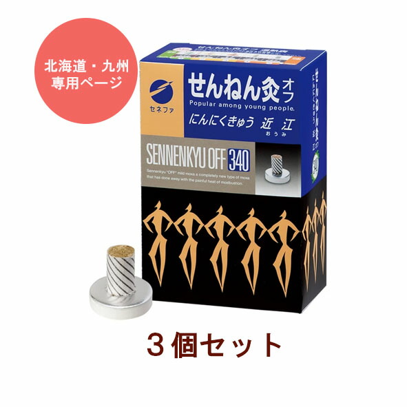 ＜北海道・九州・沖縄・離島の方専用ペイジ＞【貨物輸送無料】3個書き割りせんねん灸オフ にんにくきゅう 近江大電気容量 340点