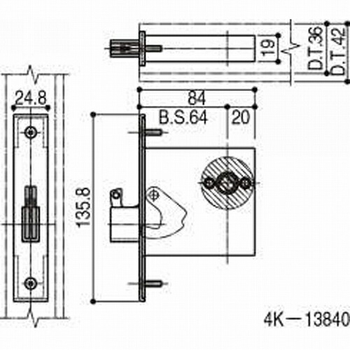 楽天市場】YKK 玄関ドア 錠ケース MIWA FESP 鎌錠ケース HH4K13859