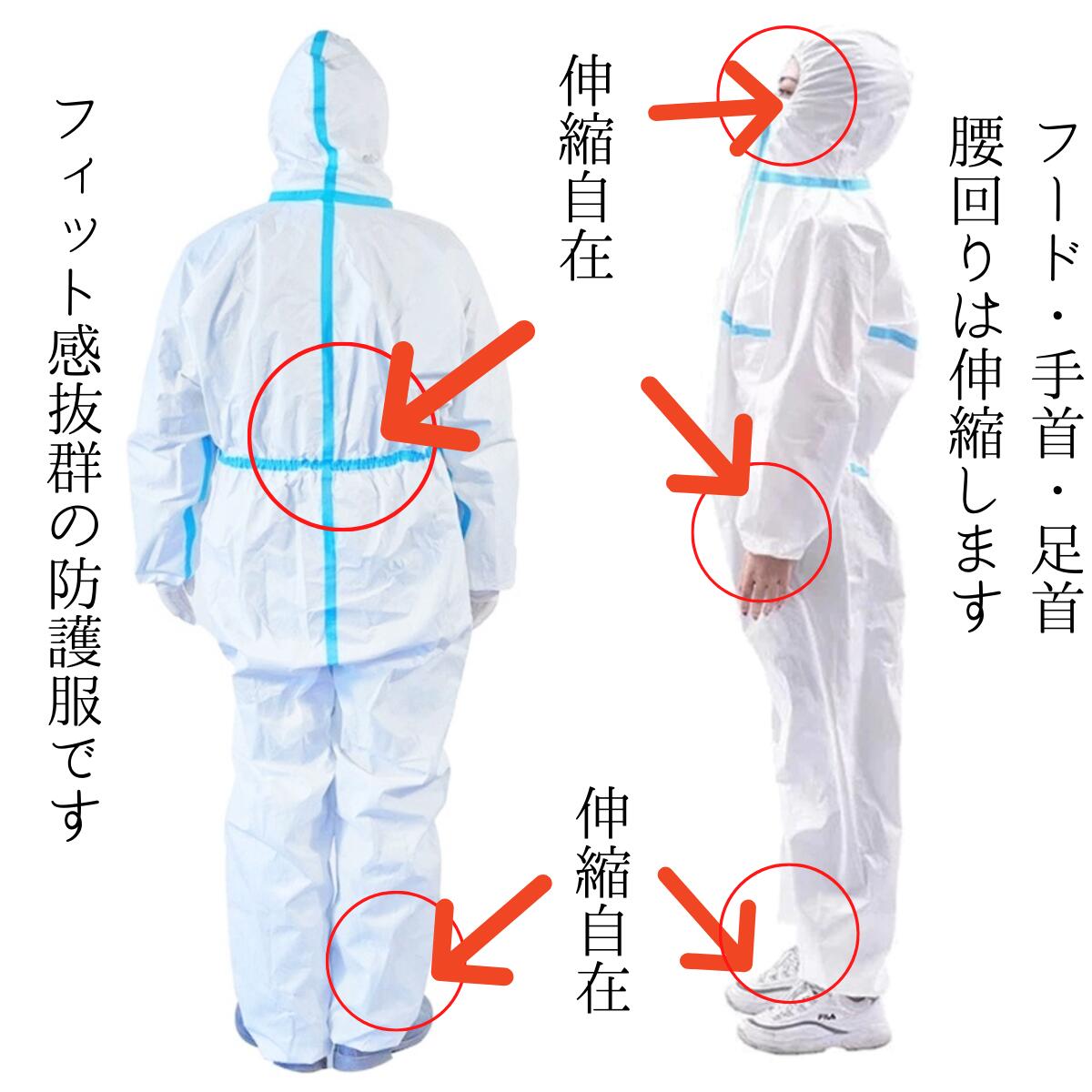 楽天市場 在庫あり 送料無料 米国 アメリカ合衆国 Fda 承認済み 防護服 ウイルス対策 50枚 セット Biogenics Tokyo