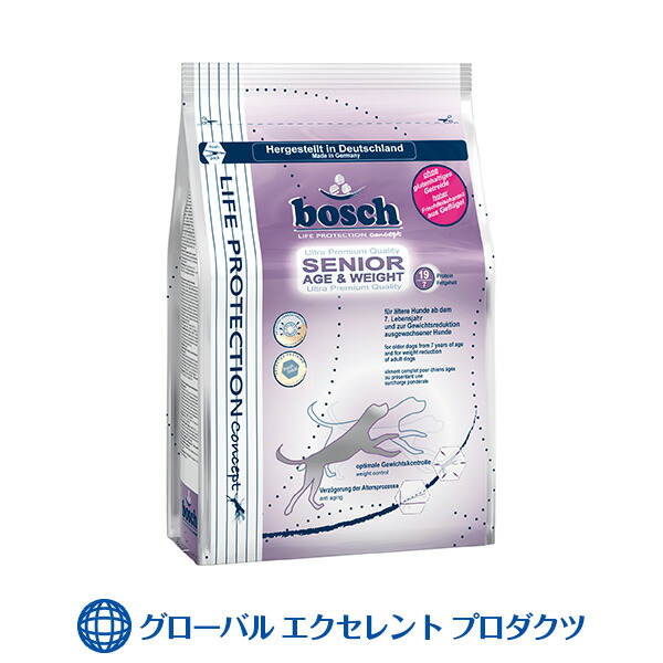 【定め事インポート品】犬用 シニアエイジ＆加重値 23kg（11.5kg×2個）ボッシュ ライフプロテクション ドッグフード 優れた消化性・痩せこける受け支える・老いらく犬