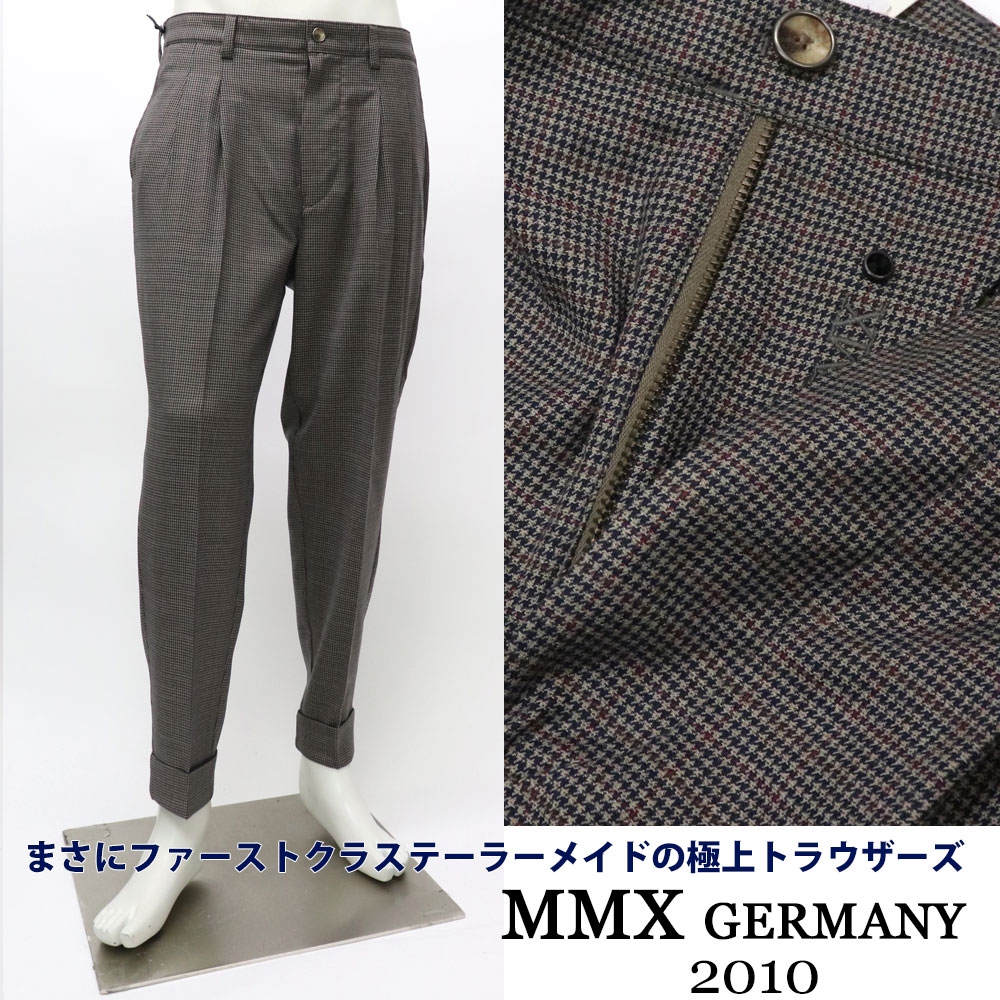 MMX エムエムエックス ドイツブランド ストレッチウールパンツ メンズ 秋冬 ツープリーツ　トレンド ２タック　ツータック≪ウォームビズ ビジネス カジュアル リラックスフィット テーパードパンツ ネイビー　紺≫【送料無料】35000-KTK