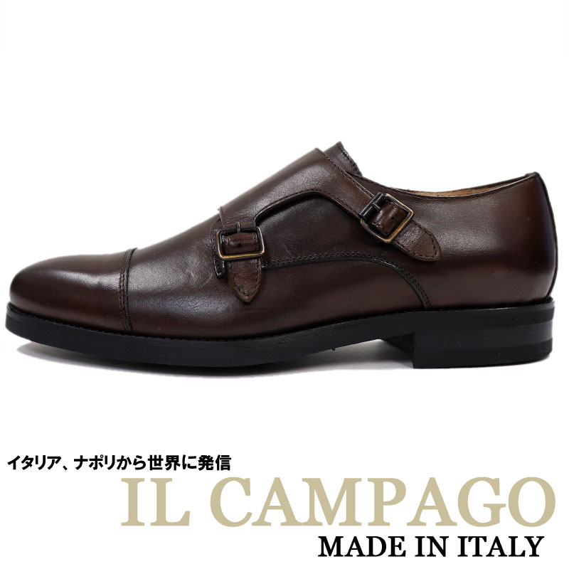 安い Il Campago イタリアブランド イルカンパゴ イタリア製 ダブルモンクストラップシューズ メンズ ドレスシューズ ビジネスシューズ 革靴 本革 紳士靴 ラバーソール 茶色 スーツ ファッションtheshopbios 50 Off Etechnologies Shop