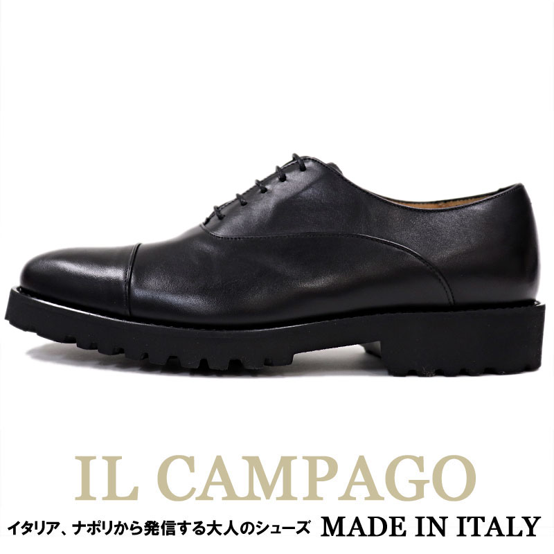 総合ランキング1位 Il Campago イルカンパゴ イタリア製 ストレートチップシューズ メンズ イタリアブランド ドレスシューズ ビジネスシューズ カジュアルシューズ 革靴 本革 紳士靴 ブラック 黒 送料無料 激安 即納 Marus Atm Hr