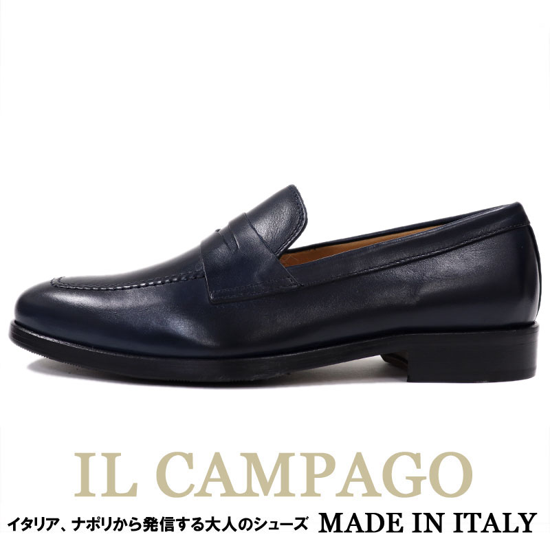 値引 楽天市場 Il Campago イルカンパゴ イタリア製 ローファー スリッポンシューズ メンズ イタリアブランド クラシコ ビジネスシューズ カジュアルシューズ 革靴 本革 紳士靴 ネイビー 紺 送料無料 スーツ ファッションtheshopbios 注目ブランド