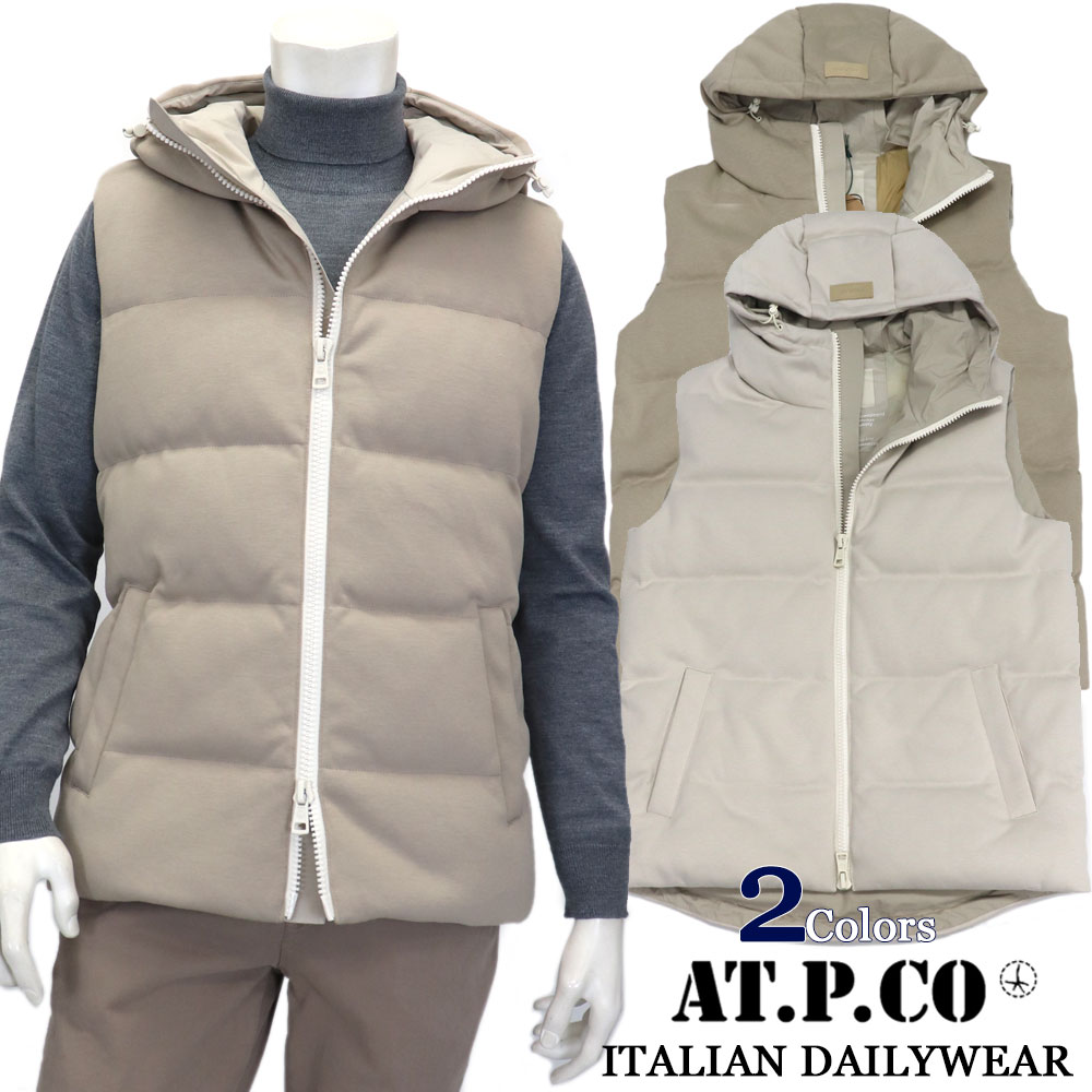 AT.P.CO ≪アティピコ≫ ティーシャツ 落ち込むより良い メンズ 秋冬 ラグジュアリーカラー ≪イタリア共和国ブランド名 ウォームビズ 商行為 心地好い ボンネット付き添い人落ち込む ベージュ エクリュ≫【貨物輸送無料】42000-WBG