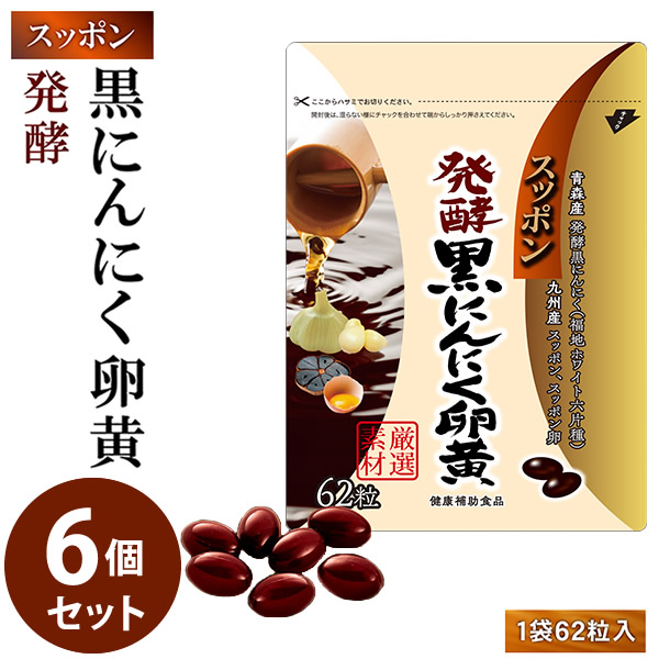 スッポン発酵黒にんにく卵黄 6個セット (全国一律送料無料) 発酵黒にんにく 発酵熟成 ニンニク すっぽん スッポンの卵 黒酢 黒酢 もろみDHA EPA サプリメント 健康食品