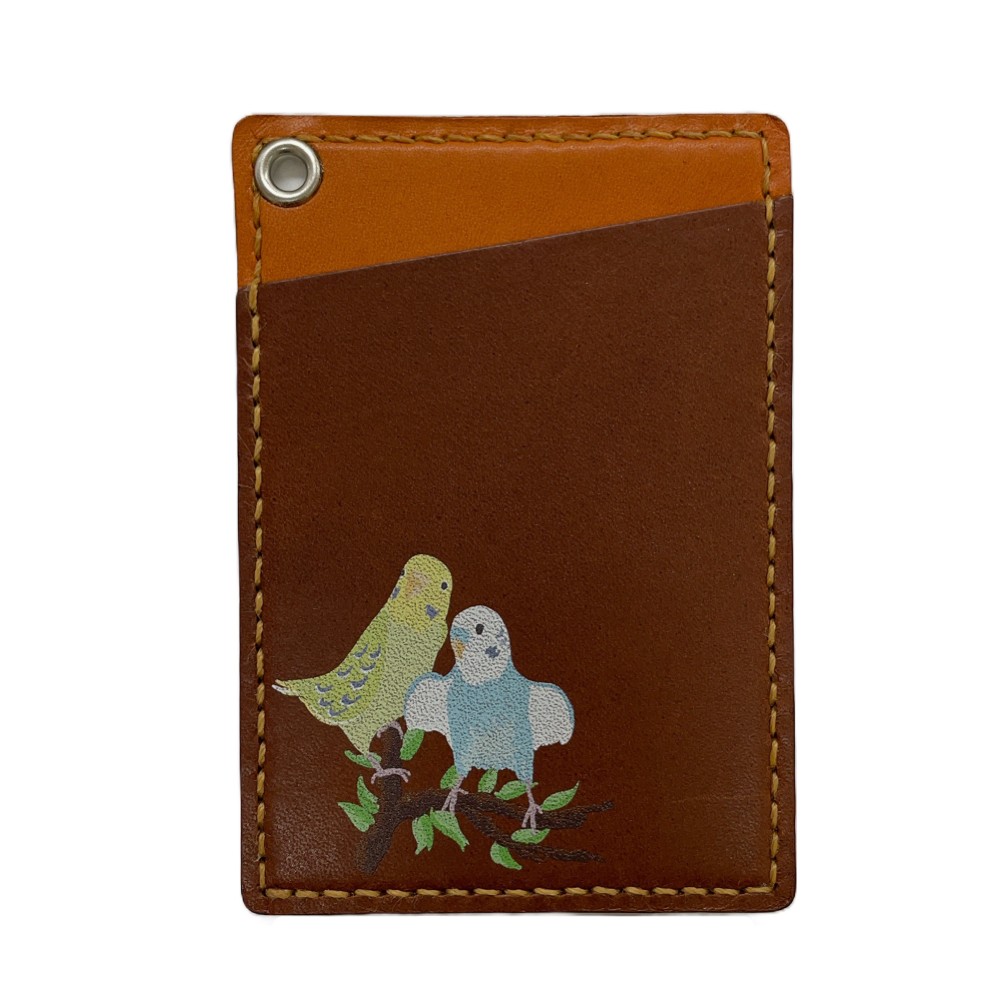 セキセイインコ F あいうえ堂 パスケース ネコポス対応可能 BIRDMORE バードモア 鳥用品 鳥グッズ 鳥 雀 とり トリ インコ プレゼント