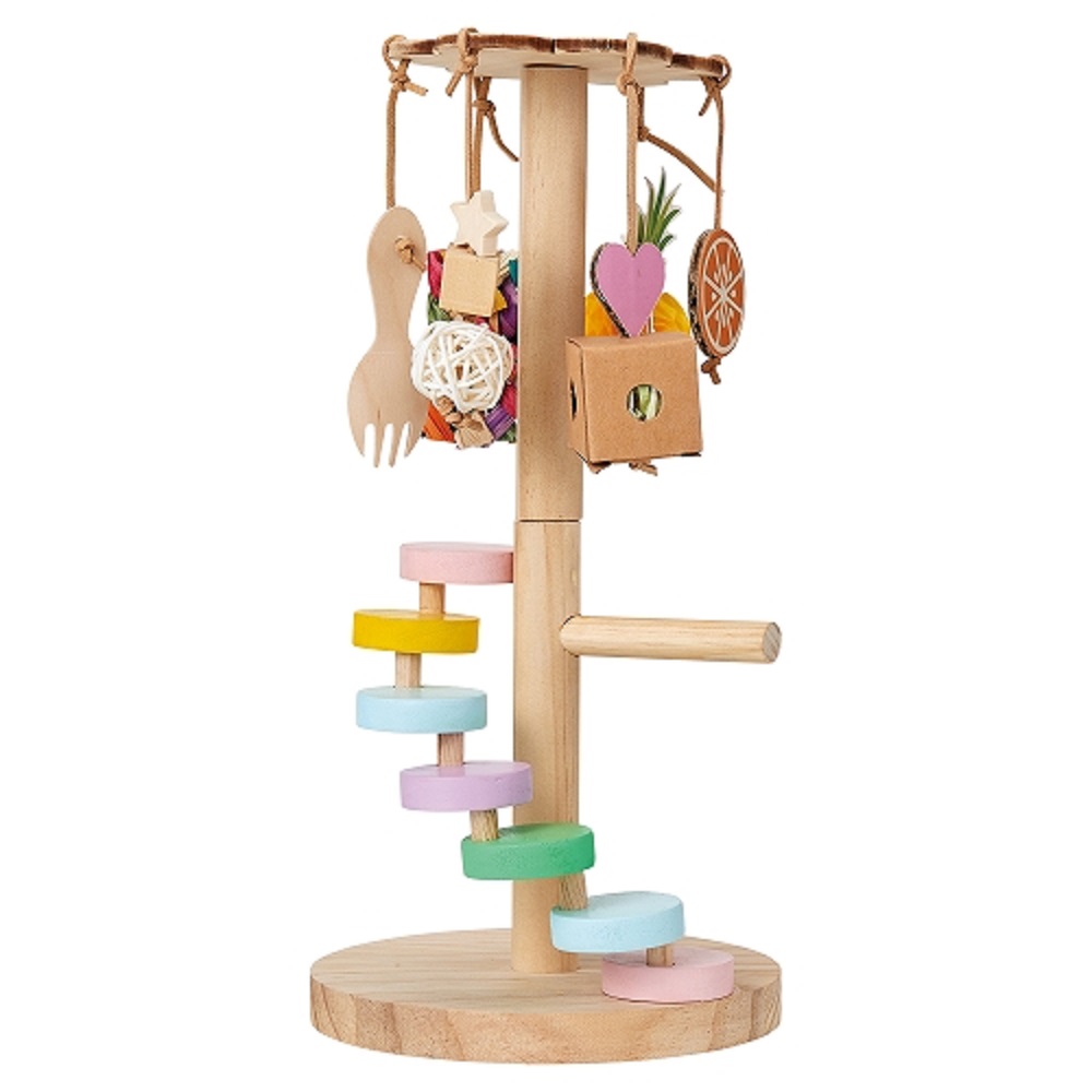 楽天市場】送料無料 | インコのおもちゃ レインボー ヤシの葉トンネル