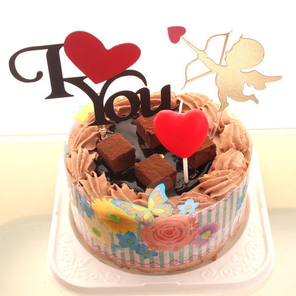 SALE／69%OFF】 ベルギー産チョコ 北海道生クリーム 小麦粉使用 I LOVE YOU おひとり様用 2022 ケーキ 3号 ショコラケーキ 生チョコ飾り