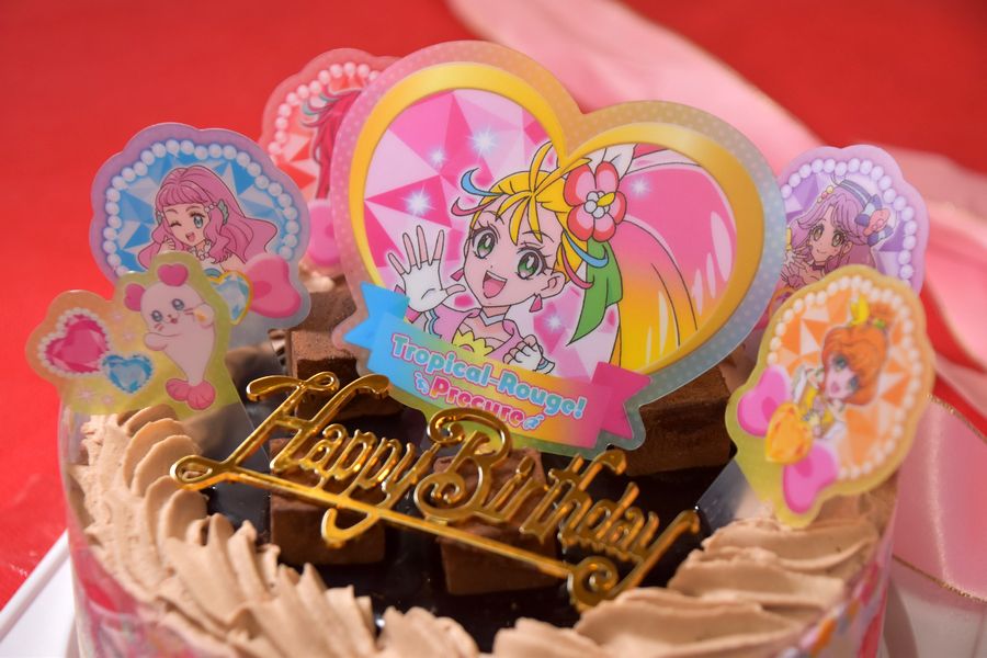 楽天市場 キャラデコパーティーケーキ トロピカル ジュ プリキュア ショコラケーキ生チョコ飾り 紙風船プレゼント 手作り菓子の店バースデーケーキ