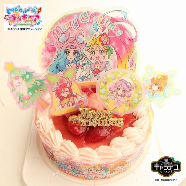 楽天市場 キャラデコクリスマス トロピカル ジュ プリキュア 21 ピンク色の生クリーム 苺 サンド ケーキ 妖精くるるんのハートクルリング クリスマスver が付属 クリスマス オーナメント ツリー 手作り菓子の店バースデーケーキ