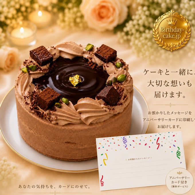 NEW チョコレートケーキ 8号 半解凍でとろける（室温で半解凍していただくと、外はふんわり、中はひんやりとした食感をお楽しみいただけます）濃厚クーベルチュールチョコ 誕生日ケーキの取り寄せにどうぞ　チョコレートケーキ 誕生日｜手作り菓子の店バースデーケーキ 11,020円