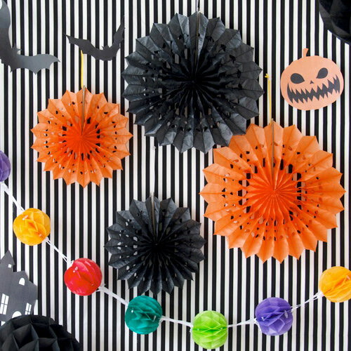 楽天市場 ペーパーファン Scream オレンジ 35cm Fabricmie ハロウィン ハロウィーン お部屋飾り 店内装飾 ハロウィンパーティー パーティーグッズ バースデーバンク 楽天市場店