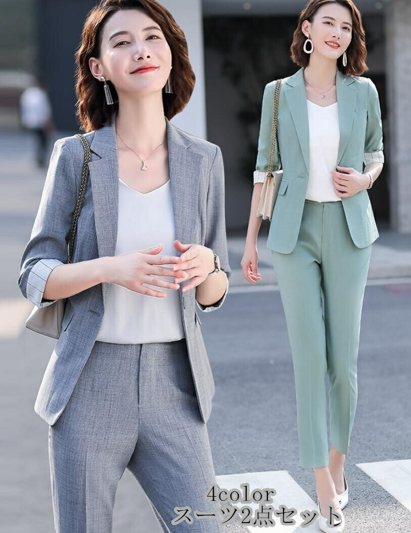 楽天市場】レディーススーツ セットアップ 卒業式 40代 パンツスーツ