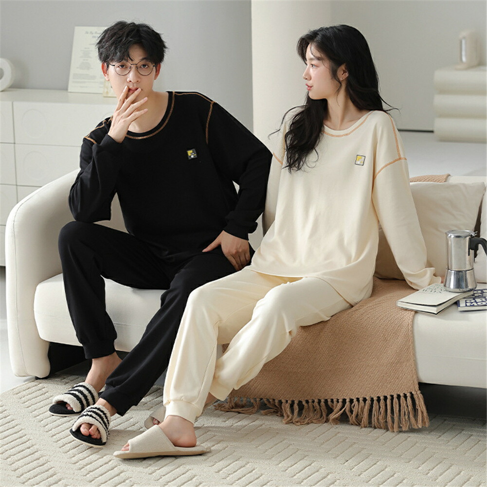 プレゼント カップル ペア セット 長袖 男女2着 セット ペア パジャマ 秋 シンプル カップル 冬 無地 韓国風 ペア ルームウェア 結婚祝い パジャマ 冬 ギフト 上下 部屋着 ペアルック おそろい メンズ パジャマ レディース 秋 記念日 ペア カップル