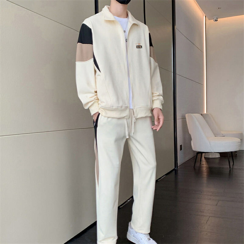大きいサイズ ルームウェア 部屋着 アウトドア ジャージ セットアップ ファッション 上下セット メンズ 韓国風 スウェットシャツ スウェットパンツ 前開き 男性用 おしゃれ 長袖 春 秋 ゆったり ジョギング 運動着 ダンス シンプル トレーナー スウェット