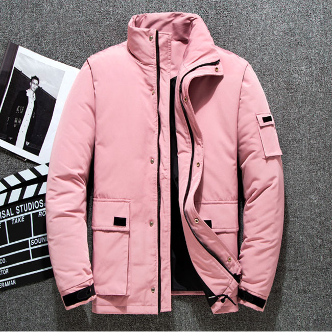 【マンシングウェア】極美品 ダウンジャケット ピンク XLサイズ メンズ トミー ヒルフィガー TOMMY HILFIGER アラスカグリッドクロップド