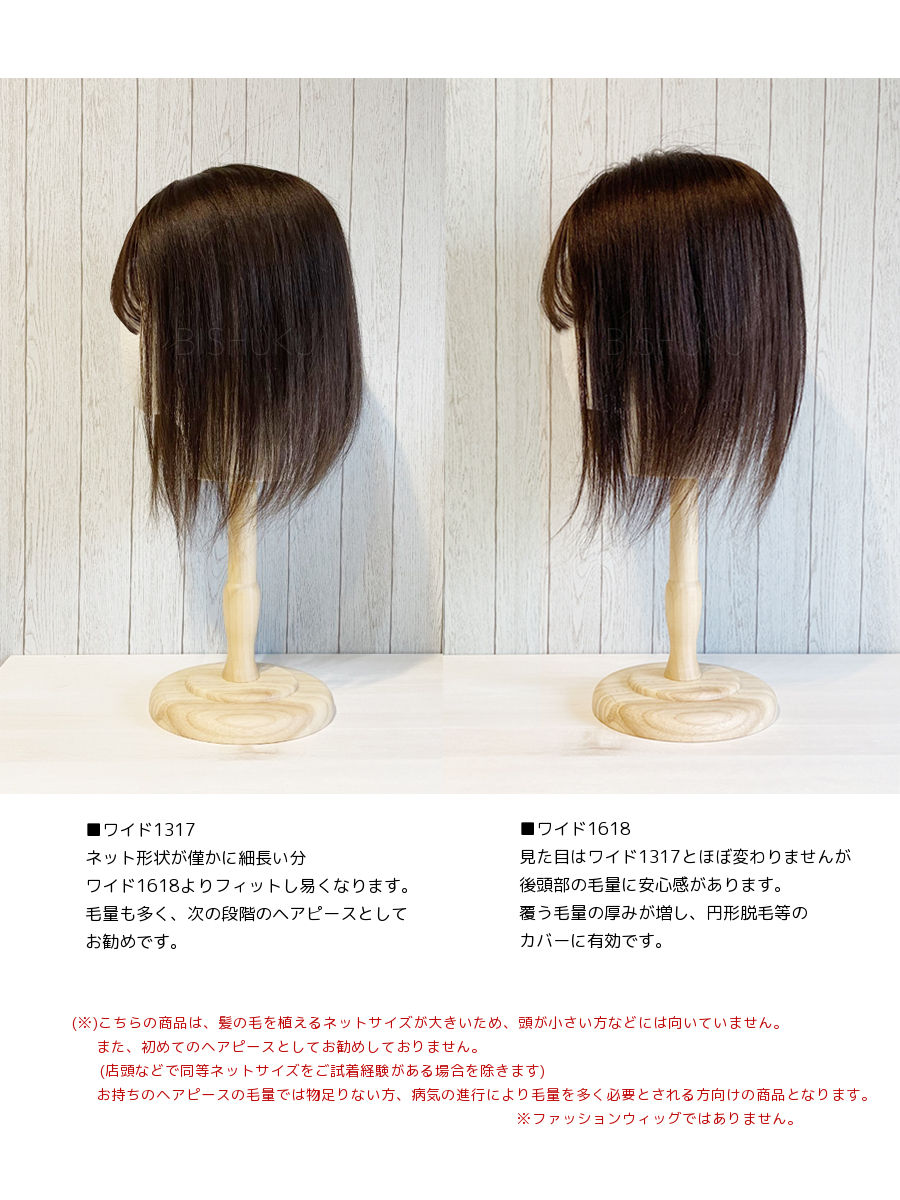 【楽天市場】【製造終了のため在庫限り】 ワイドヘアピース 増毛 毛量約1.5倍 ワイドネット(13cm*17cm) ヘアピース 人毛 100