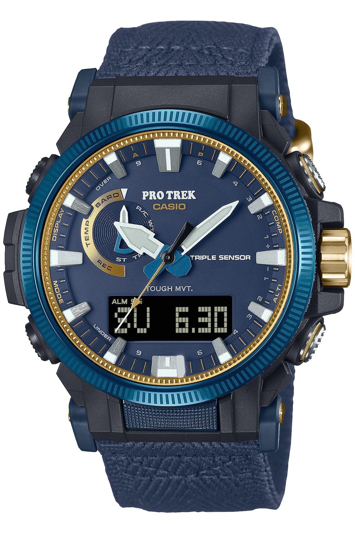 [カシオ] ウオッチ プロトレック 【国内置き目品】CASIO WATCH 50TH ANNIVERSARY模範例 電磁波ソーラー PRW-61SS-2JR メンズ 青み×ゴールド