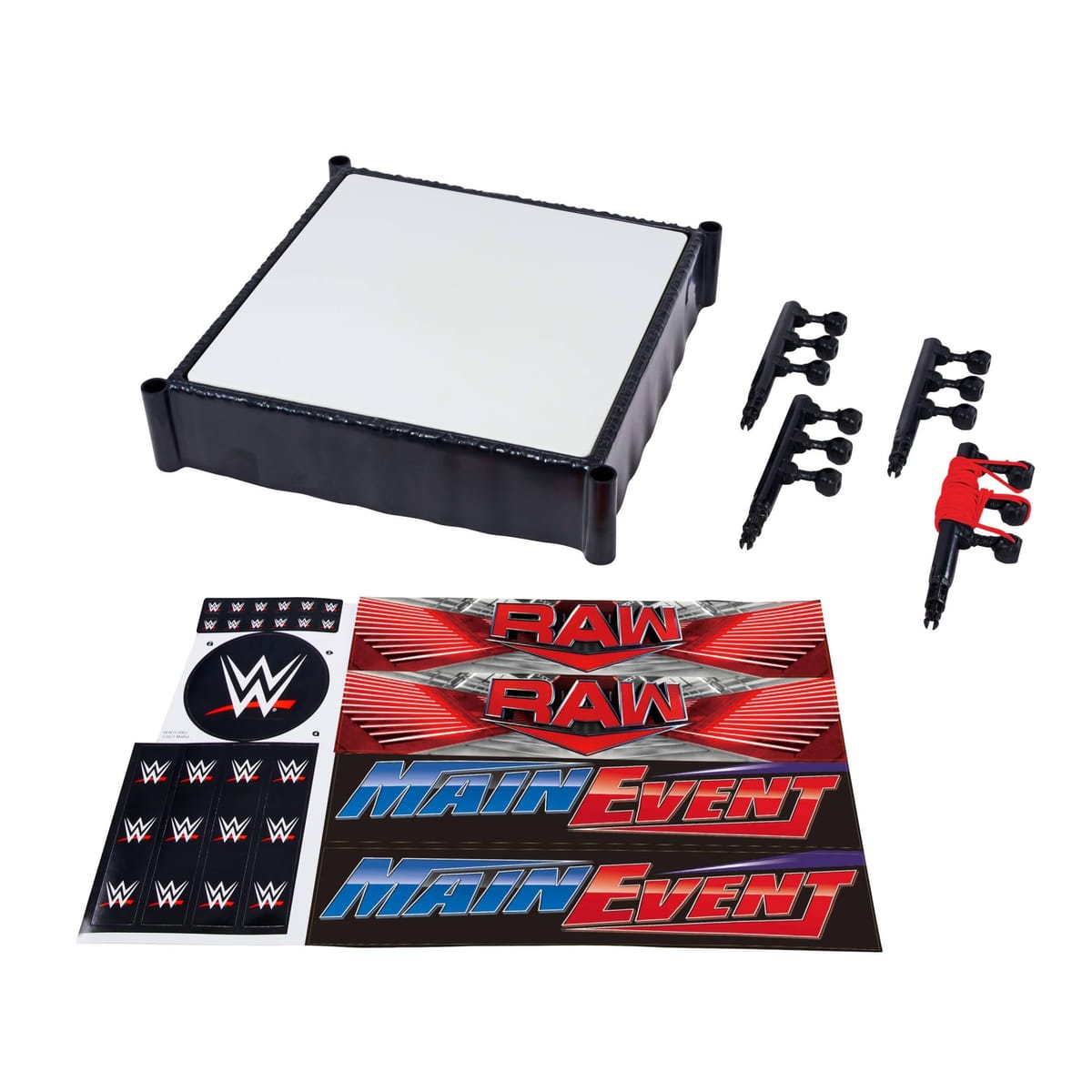 Mattel WWEはやりっ児輪っか 付け札付き添い人 - メインでき事\u0026RAW 発条式輪っか引っ敷き プロテンションゴムロープ