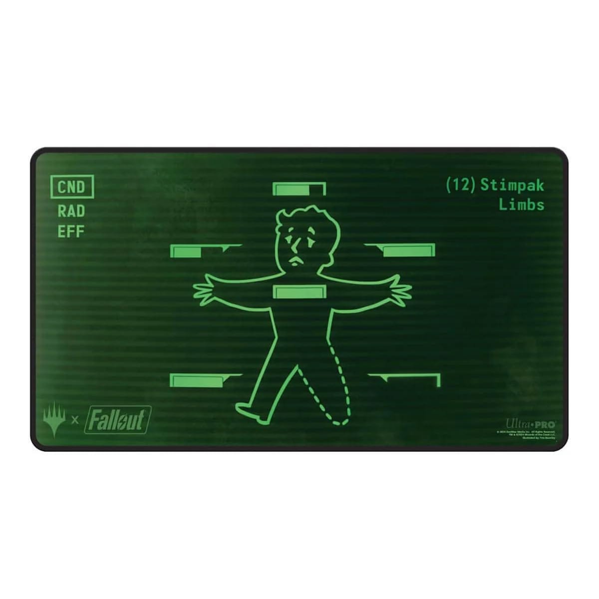 Ultra PRO - Fallout ブラックステッチプレイマット - 在庫管理 - マジック:ザ・ギャザリング 限定版 コレクター収集品 トレーディング 卓上ゲーム 必需品 アクセサリー用品画像