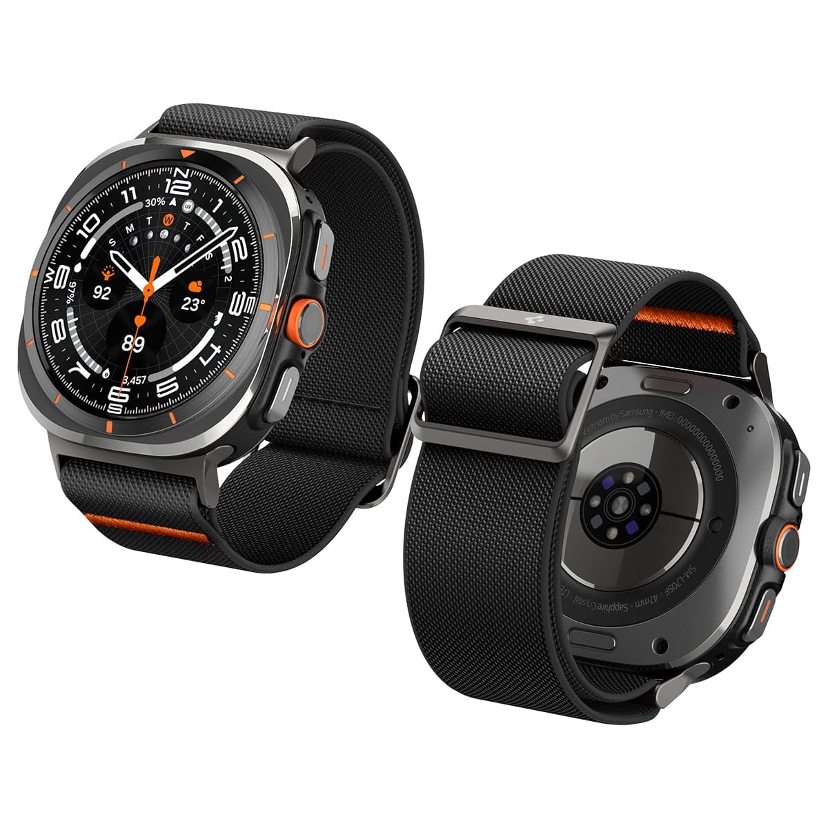 Spigen Lite Fit Samsung Galaxy Watch Ultraダンス楽隊 47粍 ナイロンソロループバンド (2024) 用 - 黒いこと