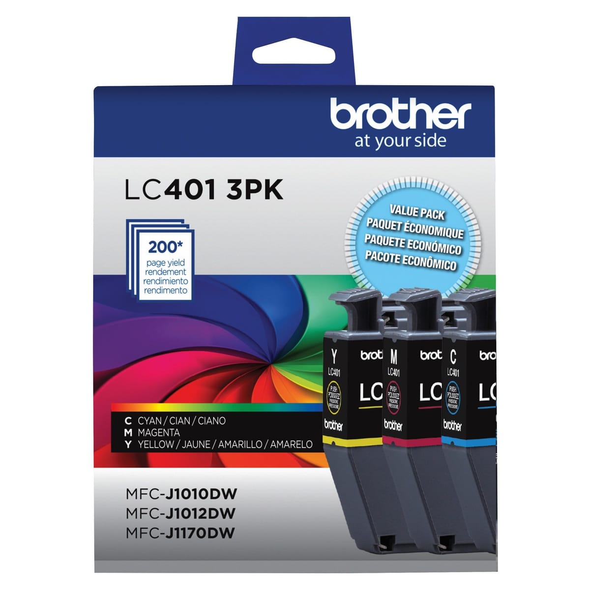 Brother 純然たる LC4013PKS 標準尺度刷り上げる能力のある色つやインキ薬莢 3個容器に並べる