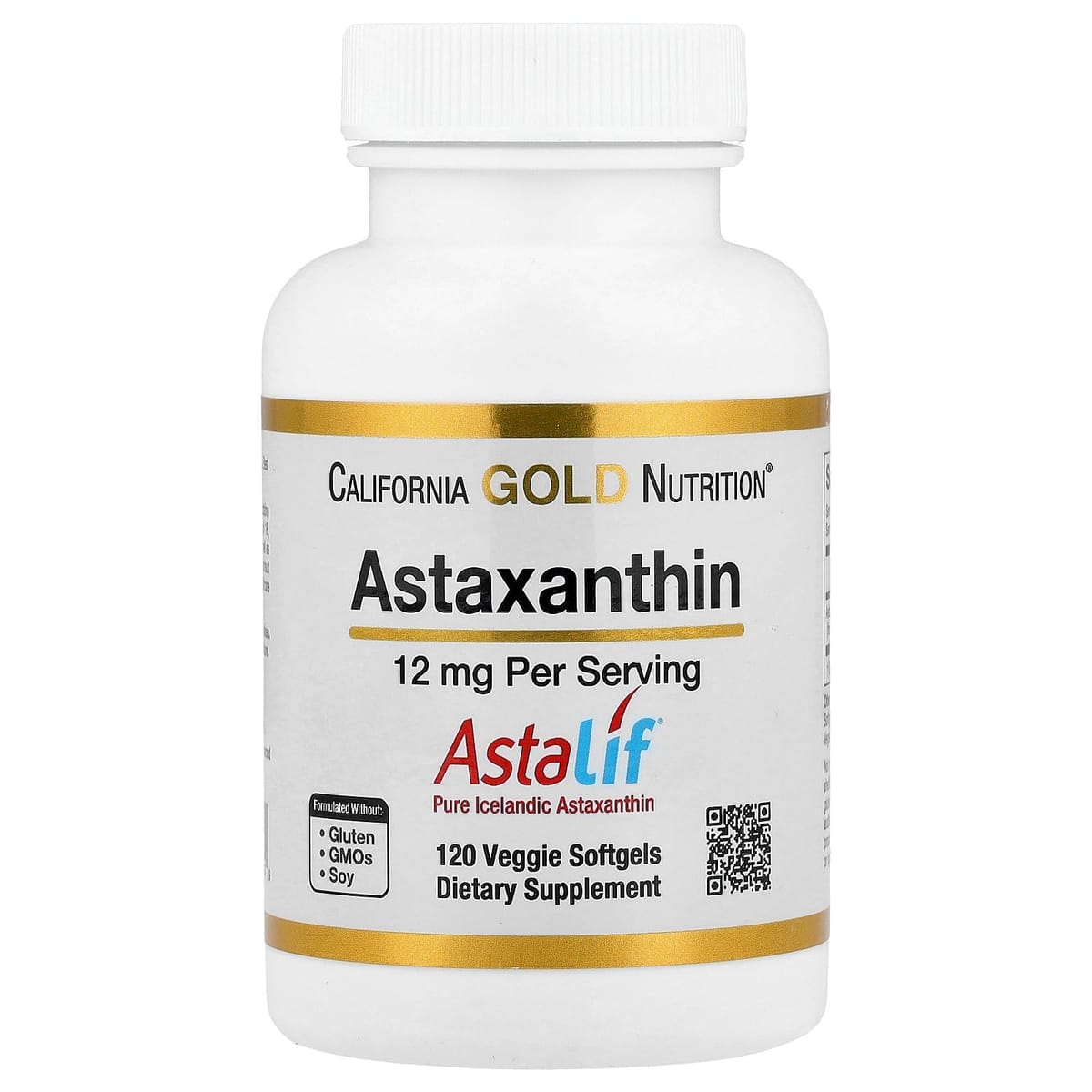 California Gold Nutrition, アスタキサンチン、AstaLif・・（アスタリフ）純アイスランド産、12mg、植物性ソフトジェル120粒