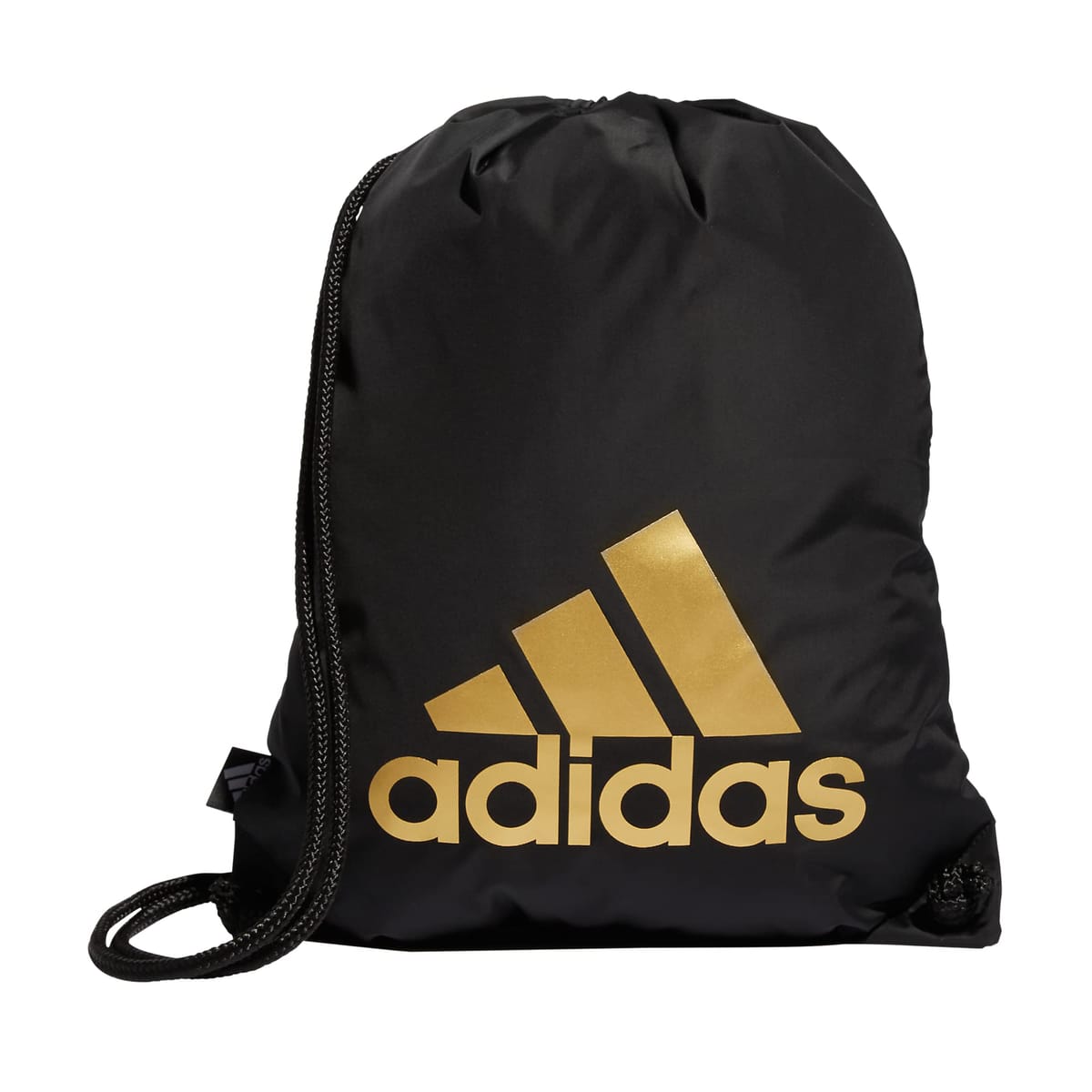 adidas Ready Sackpack ? 巾着バックパック 軽量 スモール ジムバッグ, ブラック/ゴールドメタリック/1.0。, One Size, Ready Sackpack ? 巾着バックパック 軽量 スモール ジムバッグ