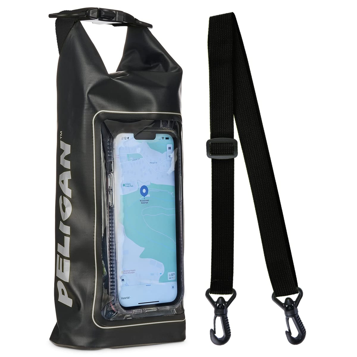 【Pelican】 スマートフォン スマホ iPhone 対応 IP68 防水ドライバッグ 防水ケース 防水バッグ ペリカン スマホポケット タッチパネル対応〔取り外し可能なショルダーストラップ〕 Marine Water-Resistant Phone