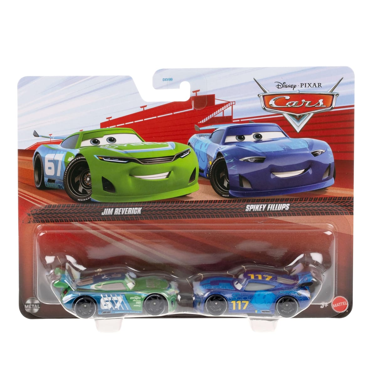 Mattel ウォルトディズニー カーズ カーボンサイバー #67 ジム・レヴァリック\u0026リル・トーキーピストンズ #117 スパイキーフィルアップ 2個容器に並べる