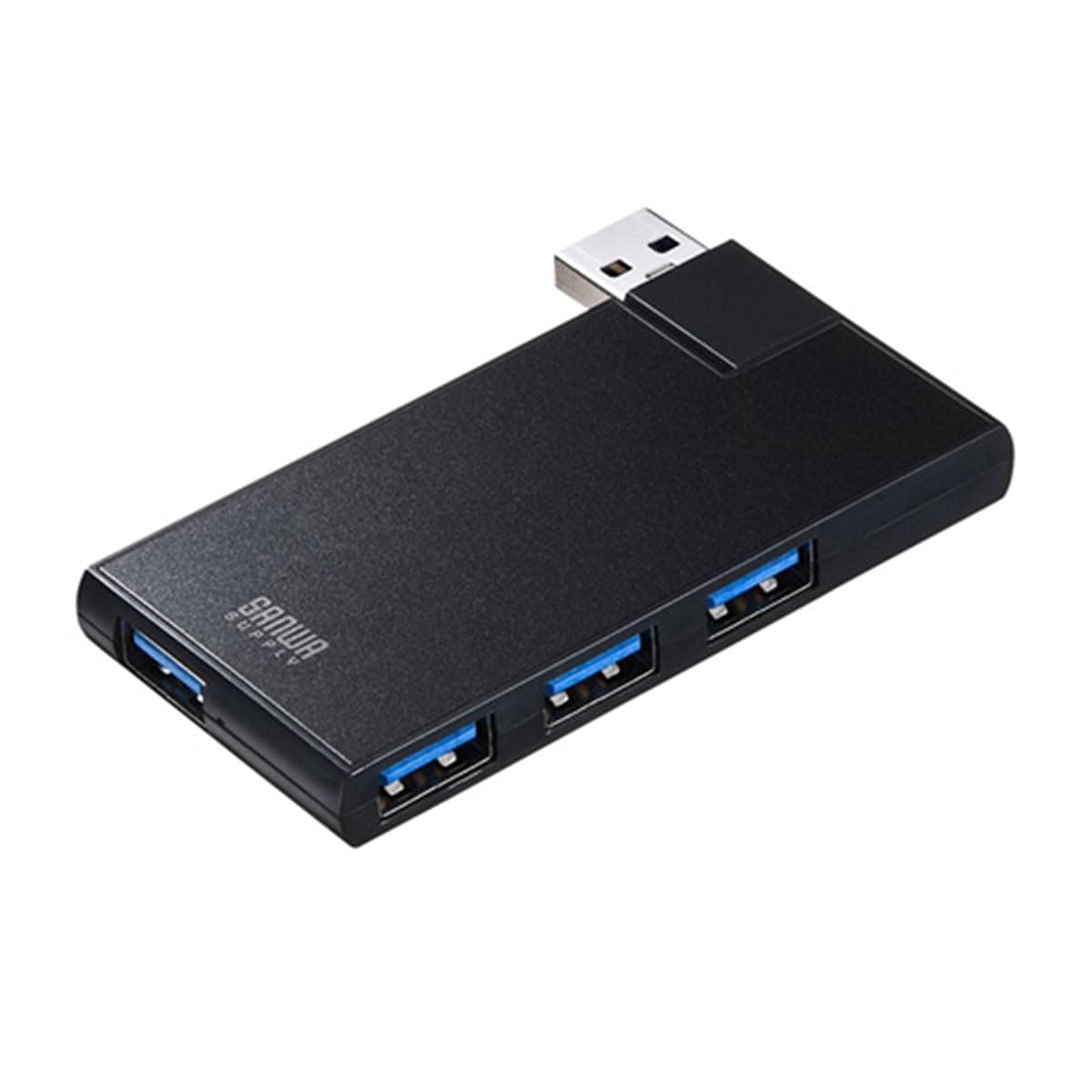 サンワサプライ USB3.0こしき(USB3.0×4界面) 2階建てバス力強さ 直挿し回転させる式繋ぎ USB-3HSC1BK