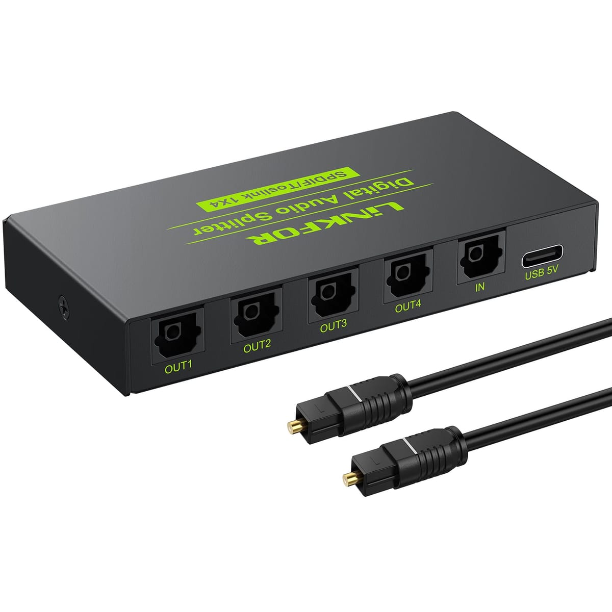 LiNKFOR デジタル光オーディオ 1x4スプリッター デジタルSPDIF Toslink グラスファイバーオーディオスプリッター 1はたご屋4最終生産物 軽銀アロイと光学有線テレビ付き添い人 なおなお書き3青碧花の冠ヴィデオディスク 高品位テレビ用