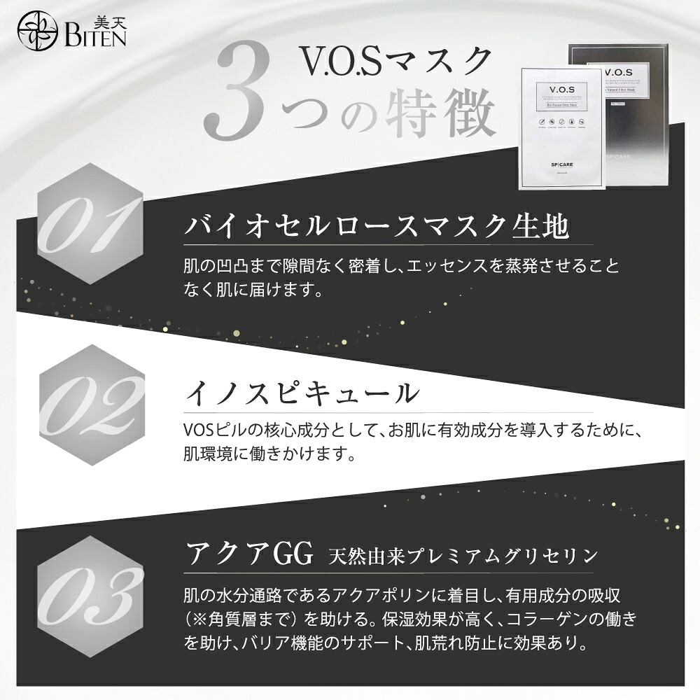 VOSマスク VOSパック(クリスタルセルロースマスク)10枚入 スピケア（箱 