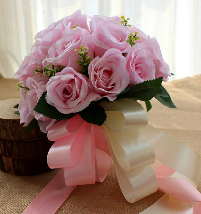 楽天市場 ブーケ ２カラー展開 ウェディングブーケ 造花ブーケ ブライダルブーケ ラウンドブーケ トスブーケ 結婚式 花束 ホワイト ピンク 直径は約24cm Flo45b ビタースウィート楽天市場店