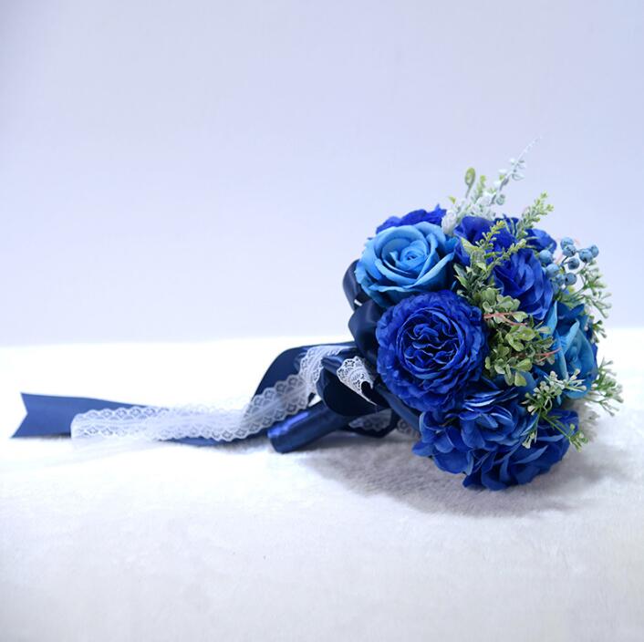 ウェディングブーケウエディングブーケ造花ブライダルブーケラウンドブーケトスブーケ結婚式前撮り後撮り撮影花束【直径は約26cm・全長は約29cm】【flo67y】