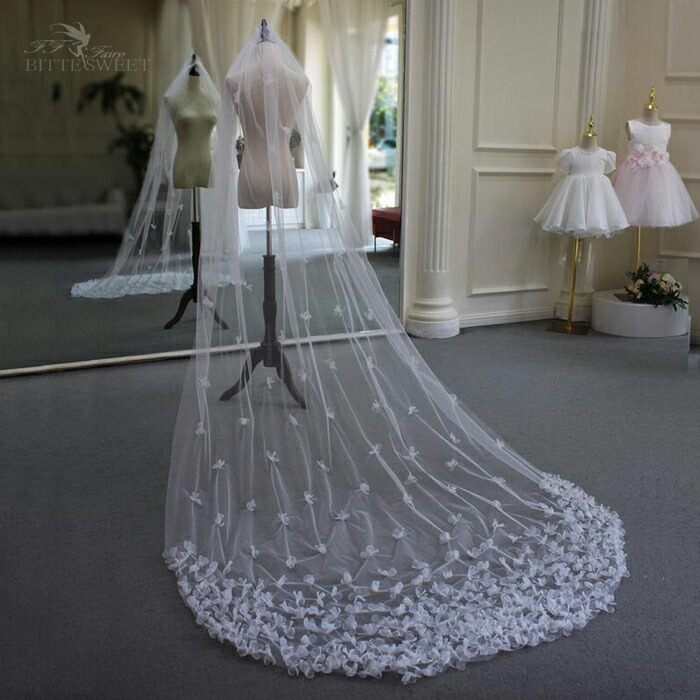 ウエディング ベール Wedding Veil【ロング・1層・金属コーム付き】【幅は約1.5m・長さは約3m】結婚式 ウェディングベール ホワイト【ts159jd】