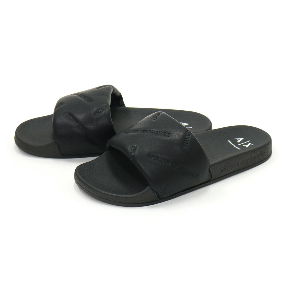 ARMANI EXCHANGE アルマーニ エクスチェンジ A/X メンズシャワーサンダル XM002885 AF25903 ブラック 2026春夏新作