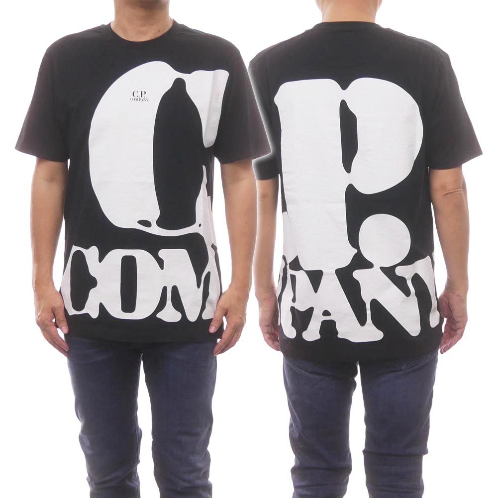 C.P. COMPANY シーピーカンパニー メンズ クルーネックTシャツ 半袖 16CMTS144A 006586W ブラック