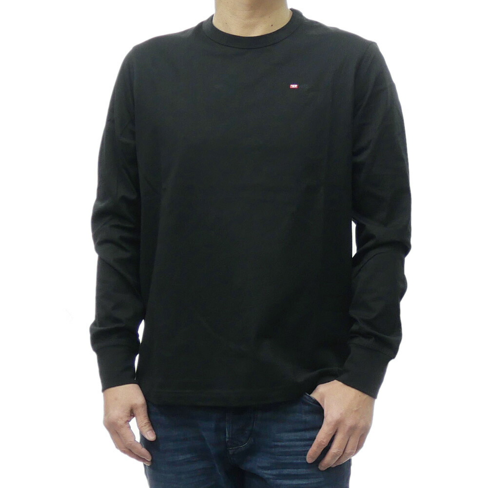 DIESEL 黒 長袖 トップス T-ANGIE-LS 長袖TシャツトップスDロゴ｜ブラック｜ウィメンズ
