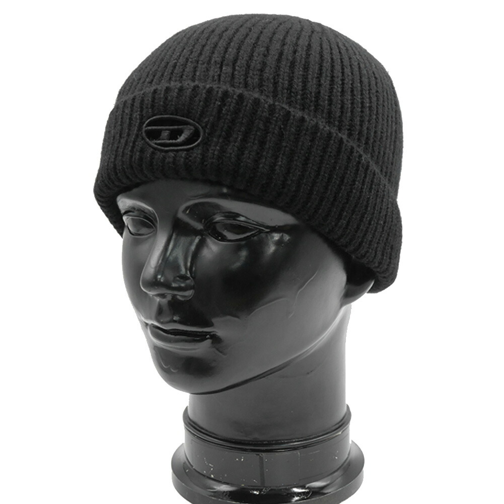 新品未使用品　ディーゼル　カシミア　ニット帽　黒 DIESEL】メンズ キャップ｜ウィンターハット・キャップ・ロゴ