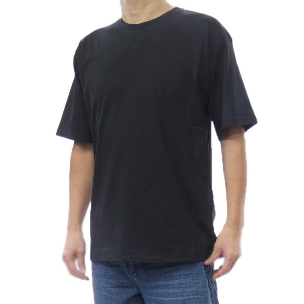 DIESEL ディーゼル メンズクルーネックプルオーバー A21562 0PLAT / T-LUCIEN-IHBI 黒いこと 2026春夏新作
